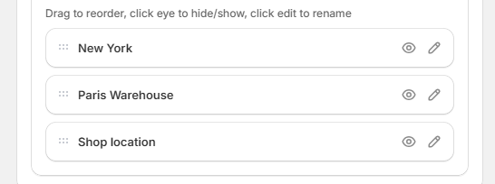 location names