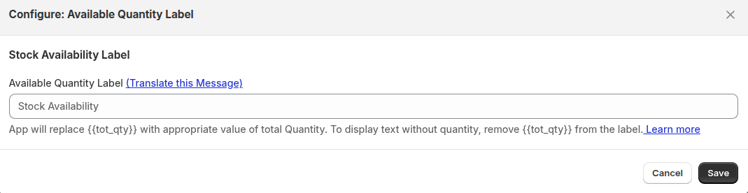 online availability label